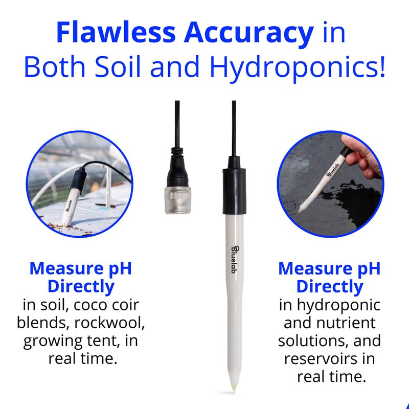Bluelab PROBPH pH Probe for Water, Replacement Electrode for Meter, Monitor, and Controller with Easy Calibration, Tool for Hydroponic System and Indoor Plant Grow - Image 2